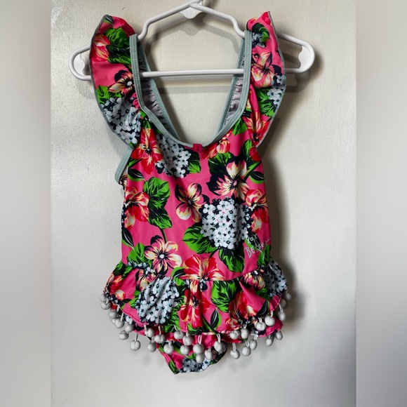 Betsey Johnson Other - Betsey Johnson Pink Floral Kids Swim One Piece